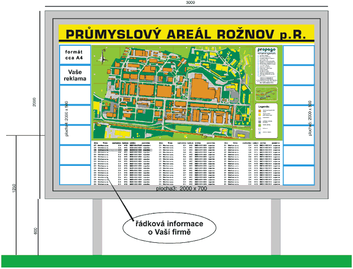 Mapa Prmyslovho arelu Ronov p. Radh.