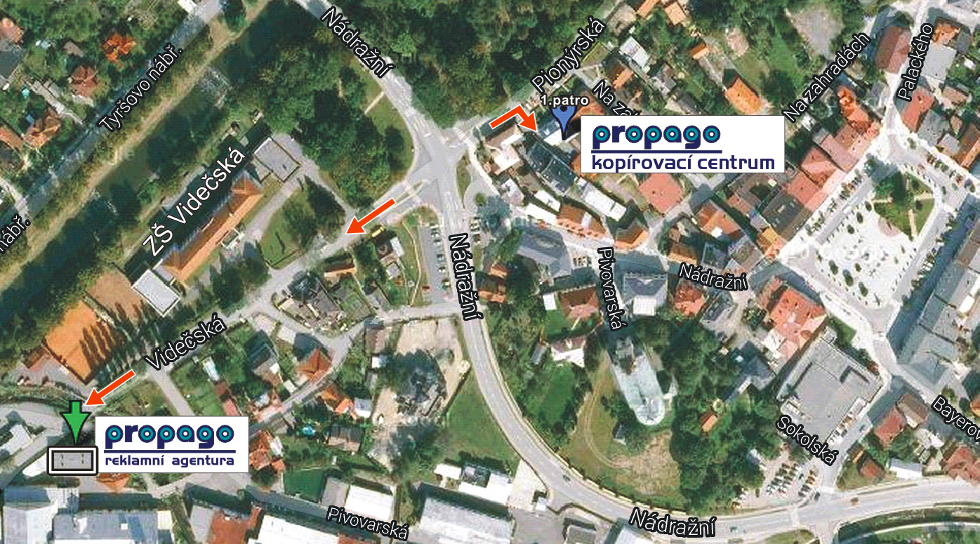 Mapa Ronova p.R. s umstnm firmy PROPAGO